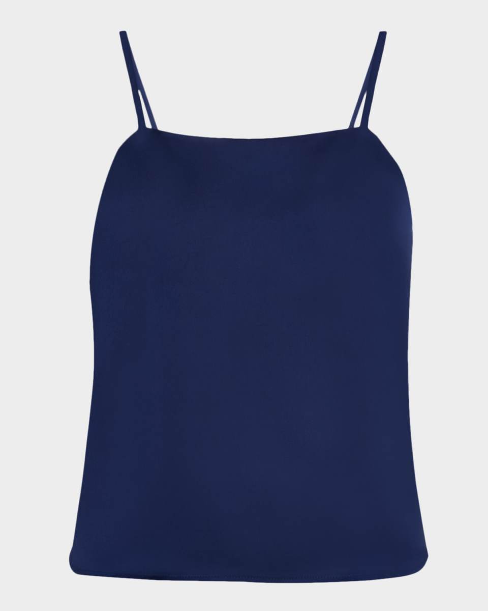 x Lani Lynn Square-Neck Crepe De Chine Cami